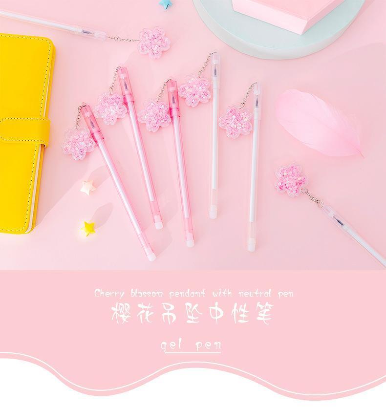 Cherry Blossom Quicksand Gel Pens