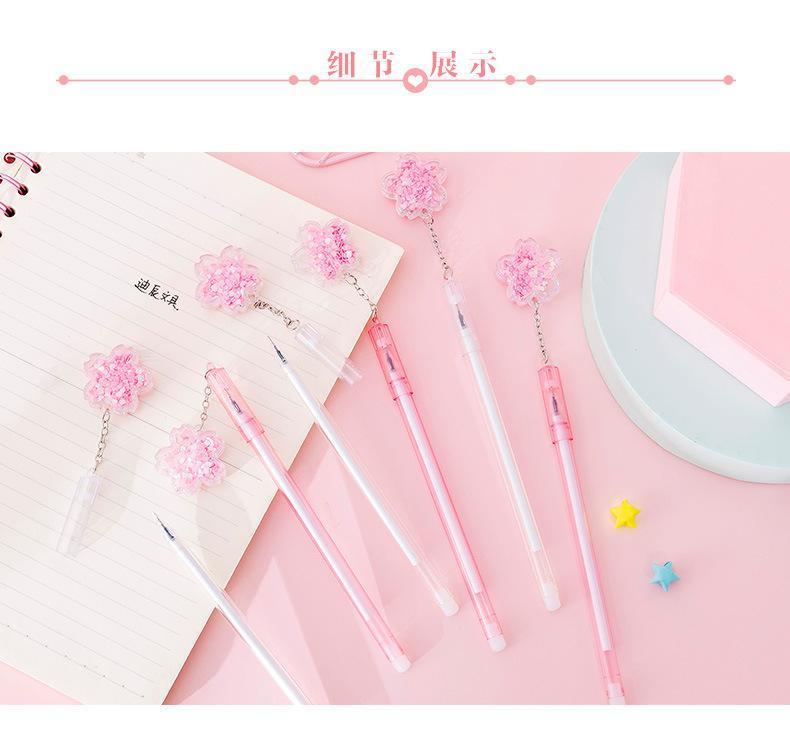 Cherry Blossom Quicksand Gel Pens