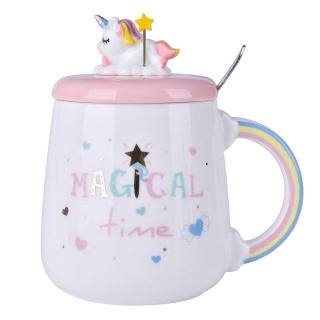 Unicorn Mug with Lid and Spoon