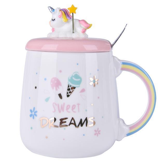 Unicorn Mug with Lid and Spoon