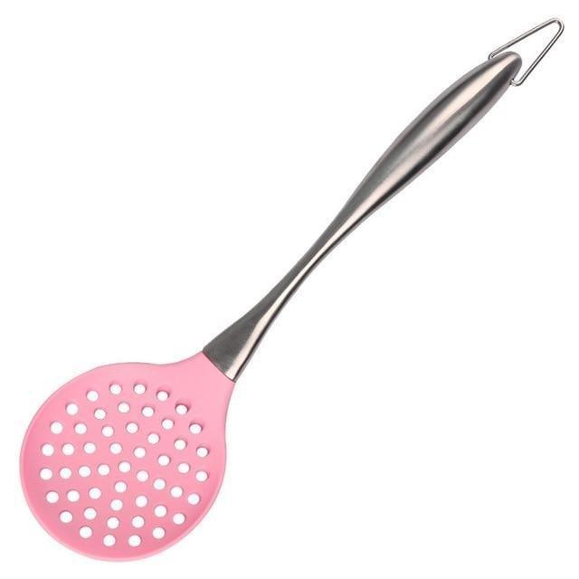 Pink Silicone Cooking Utensils Set