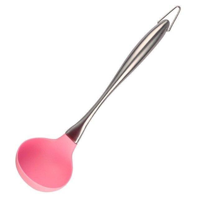 Pink Silicone Cooking Utensils Set