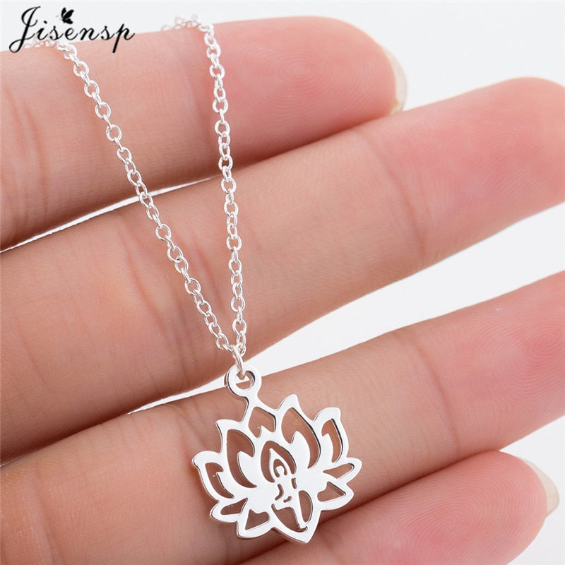 Lotus Flower Pendant Necklace