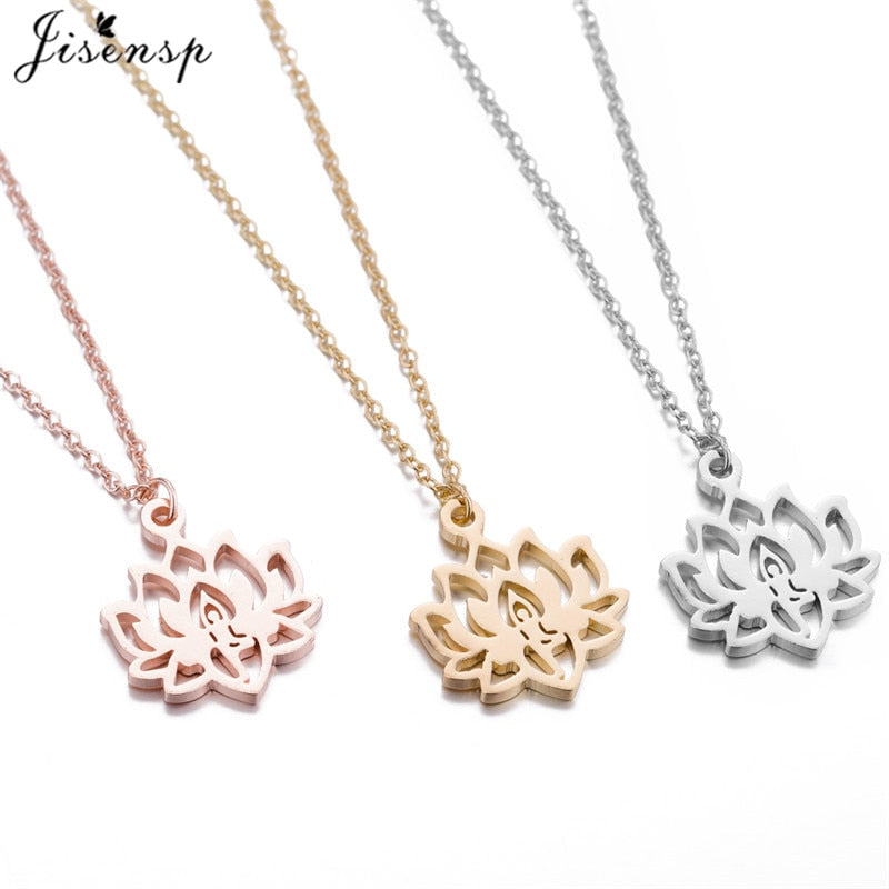 Lotus Flower Pendant Necklace