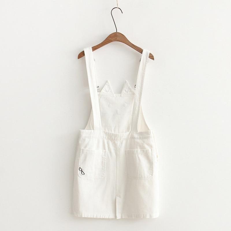 Neko Cat Denim Overalls Skirt