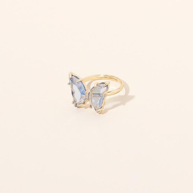 Crystal Butterfly Rings