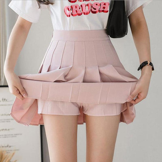 High Waist Pleated Skort