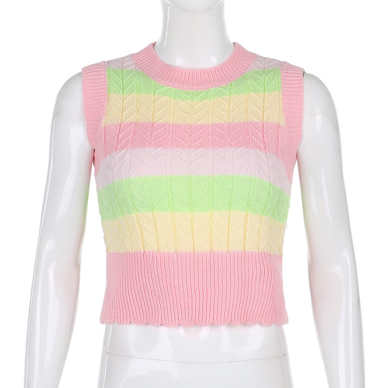 Pastel Rainbow Sweater Vest