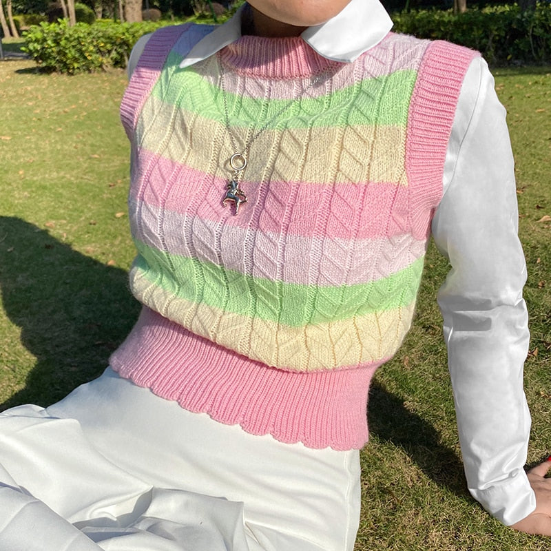 Pastel Rainbow Sweater Vest