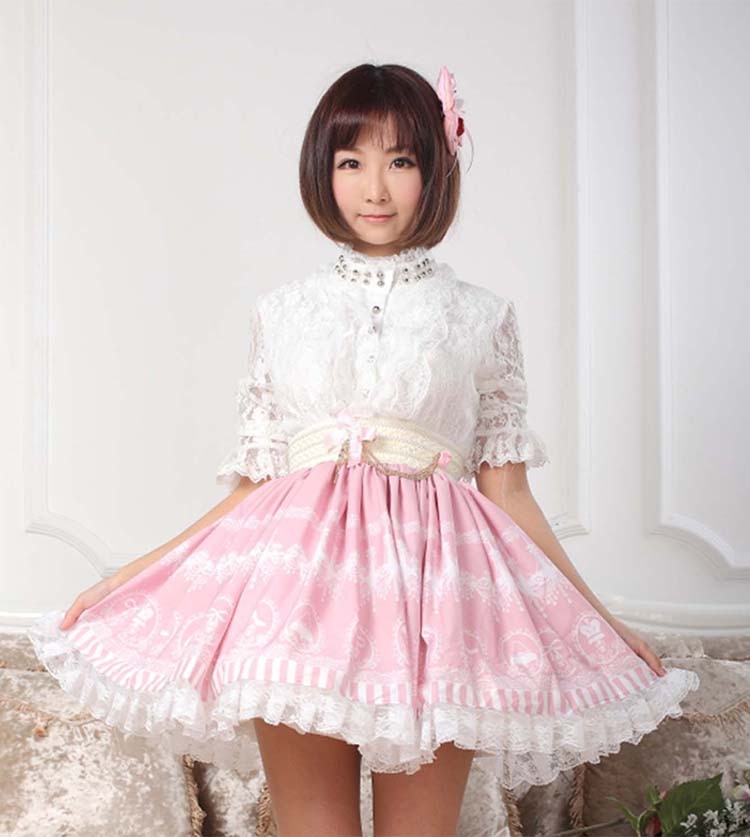 Sweet Lolita Chandelier Print Skirt