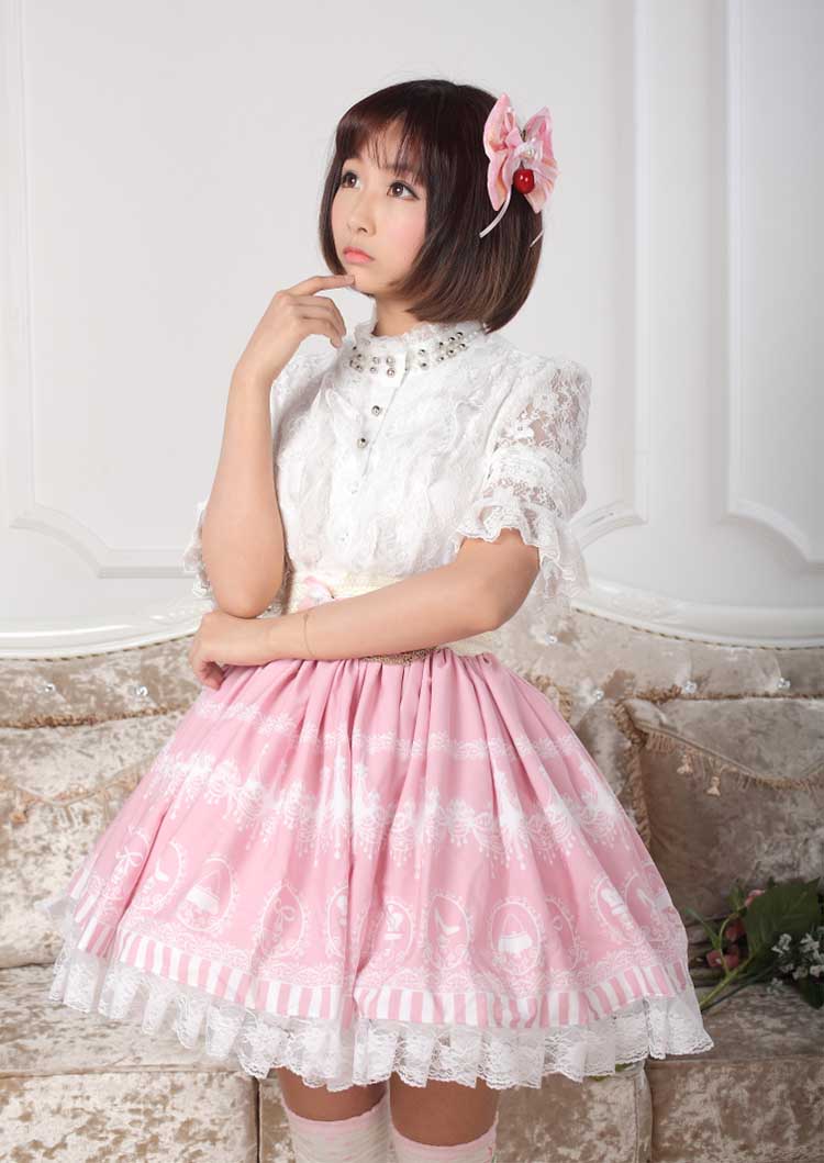 Sweet Lolita Chandelier Print Skirt