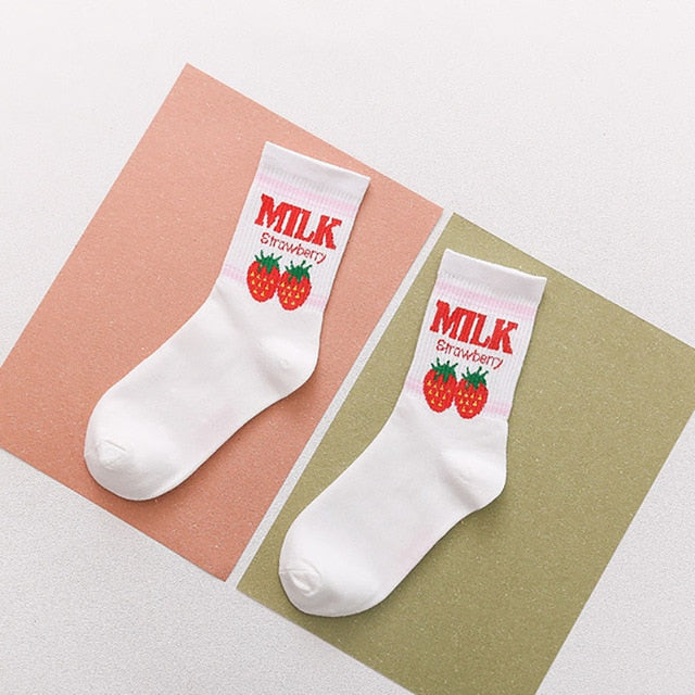 Kawaii Fruit and Milk Socks