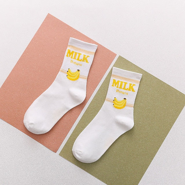 Kawaii Fruit and Milk Socks