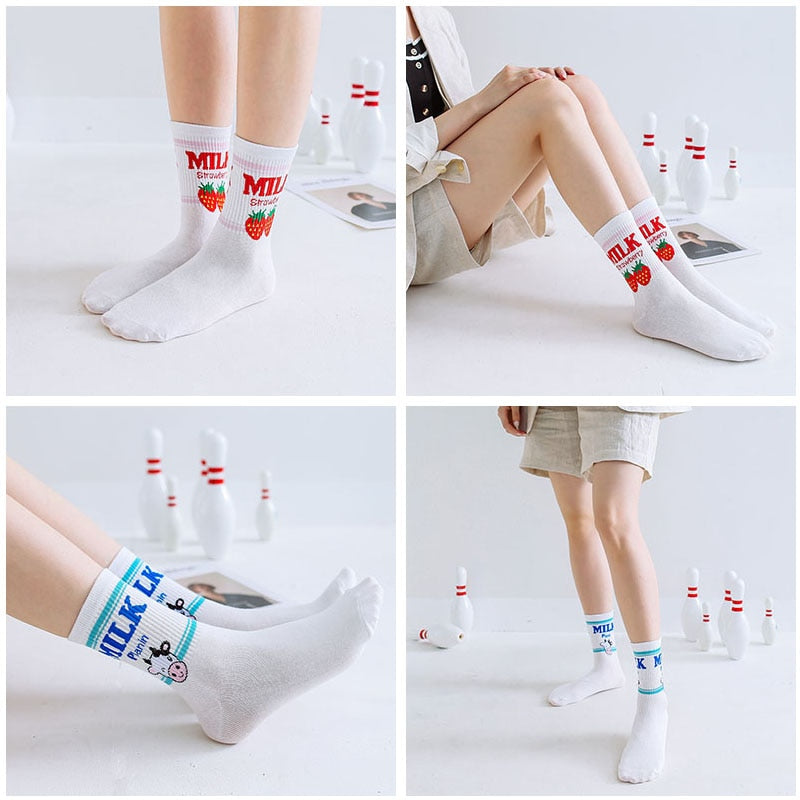 Kawaii Fruit and Milk Socks