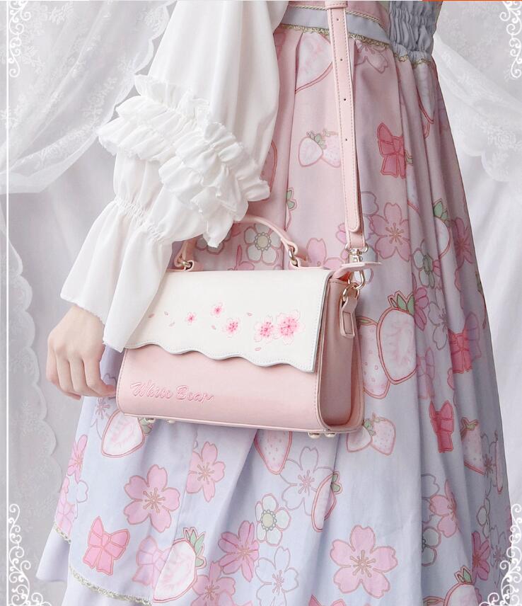 Cherry Blossom Embroidered Purse