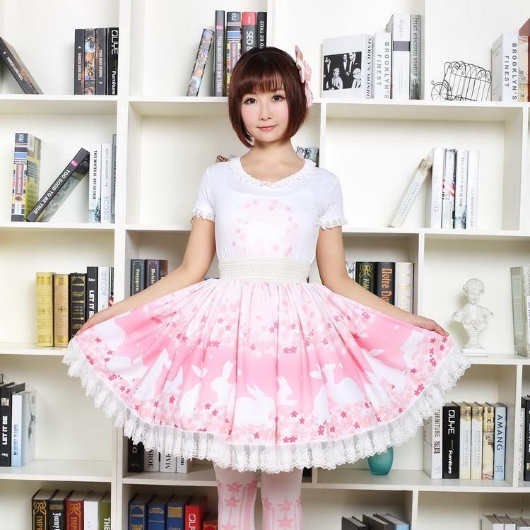 Bunny & Cherry Blossom Lolita Skirt