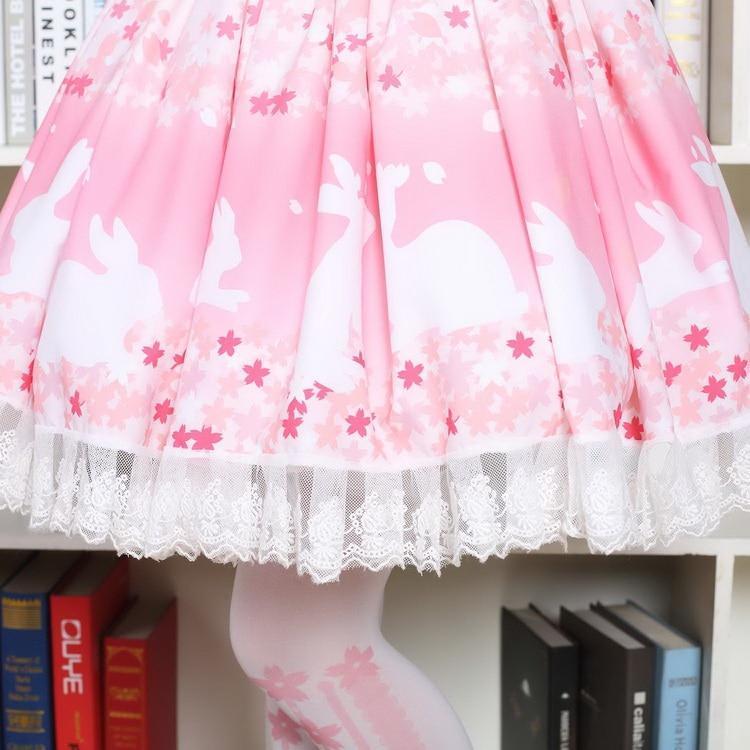 Bunny & Cherry Blossom Lolita Skirt